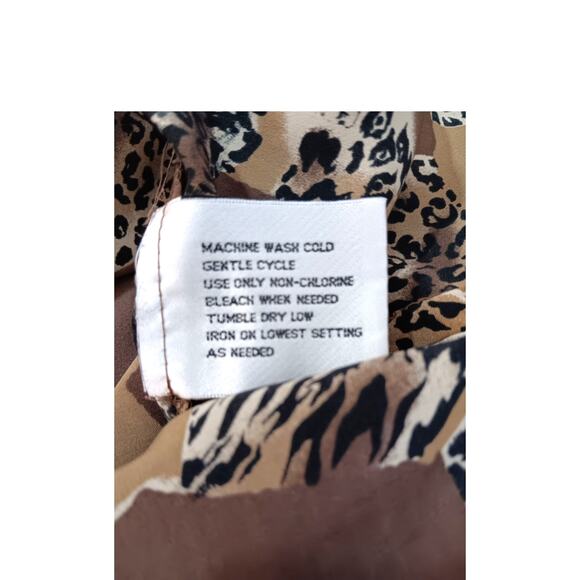 LIZ BAKER Vintage Blouse Top 2X Short Sleeves Animal Print Career Office Event - Picture 6 of 10